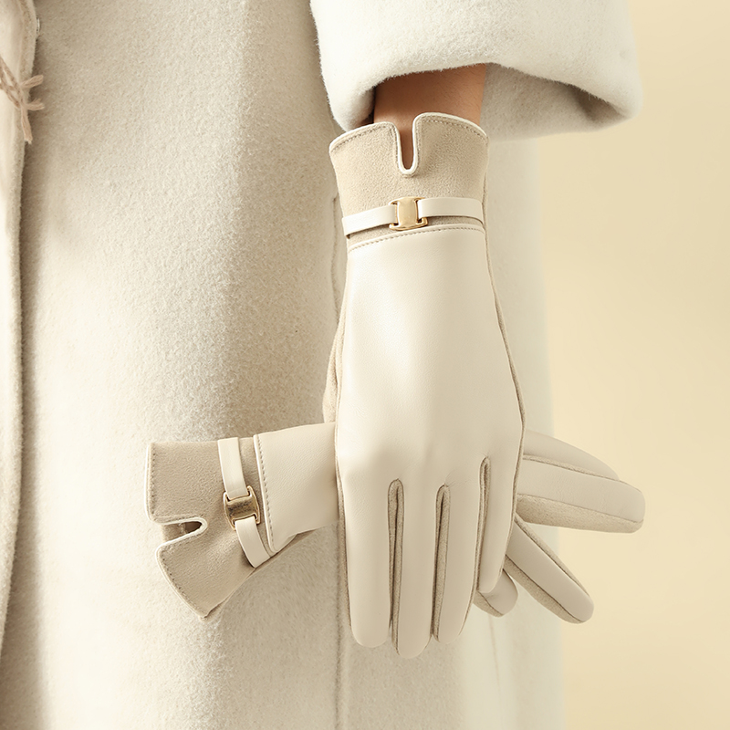 Leather Work Winter Gloves - 겨울철 여성용 장갑 1쌍 히트텍 및