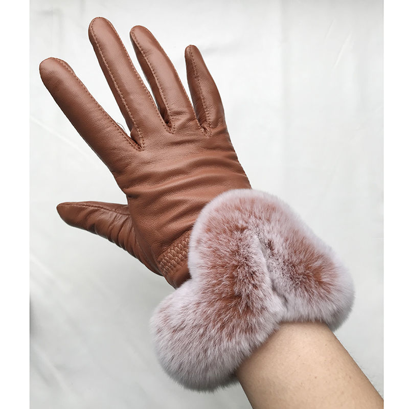 Leather Work Winter Gloves - 여성 겨울 정품 양피 가죽 장갑