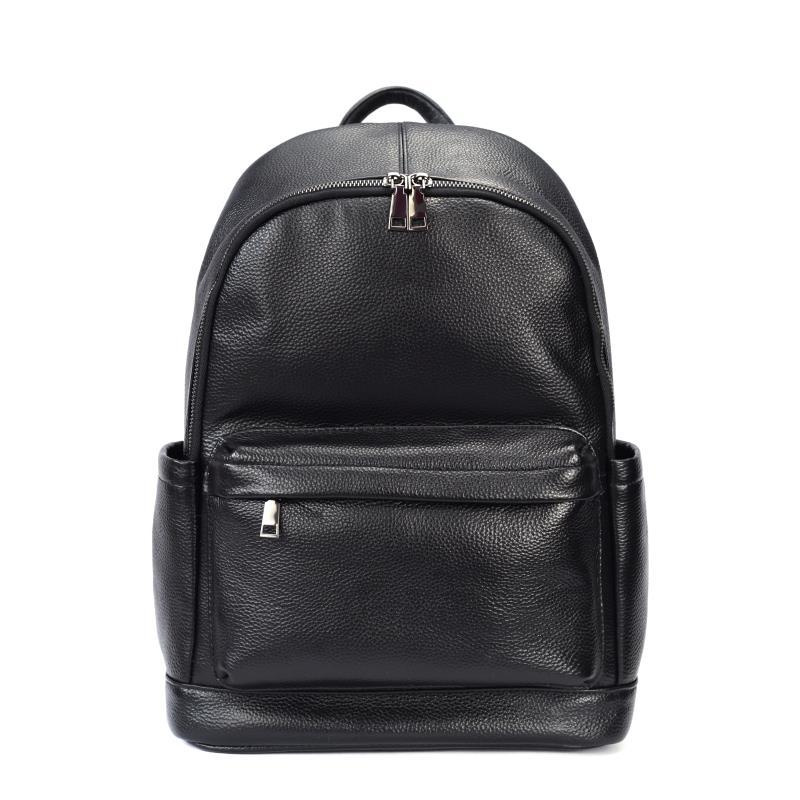 Leather Work Rucksack Mens - 남성용 천연 가죽 여행 백팩, 블랙