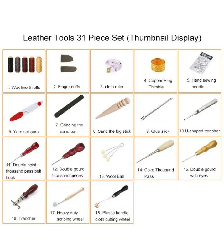 Leatherwork Hand Sewing Needles - 전문 가죽 바느질 공예 도구 세트