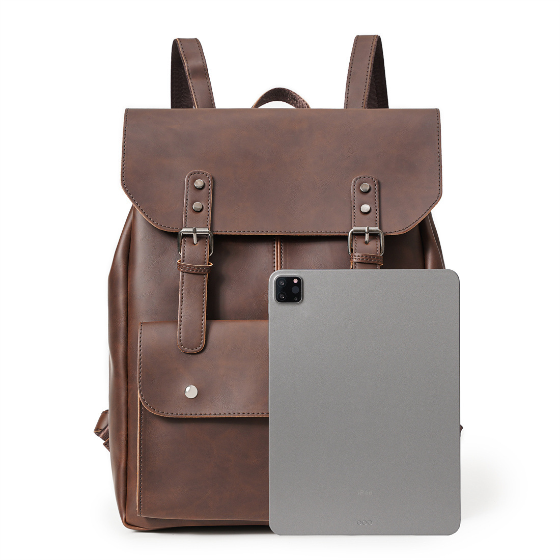 GOYN 빈티지 남성용 가죽 배낭 Bookbag 14  - Leather Work Rucksack Mens 리뷰 및 가격