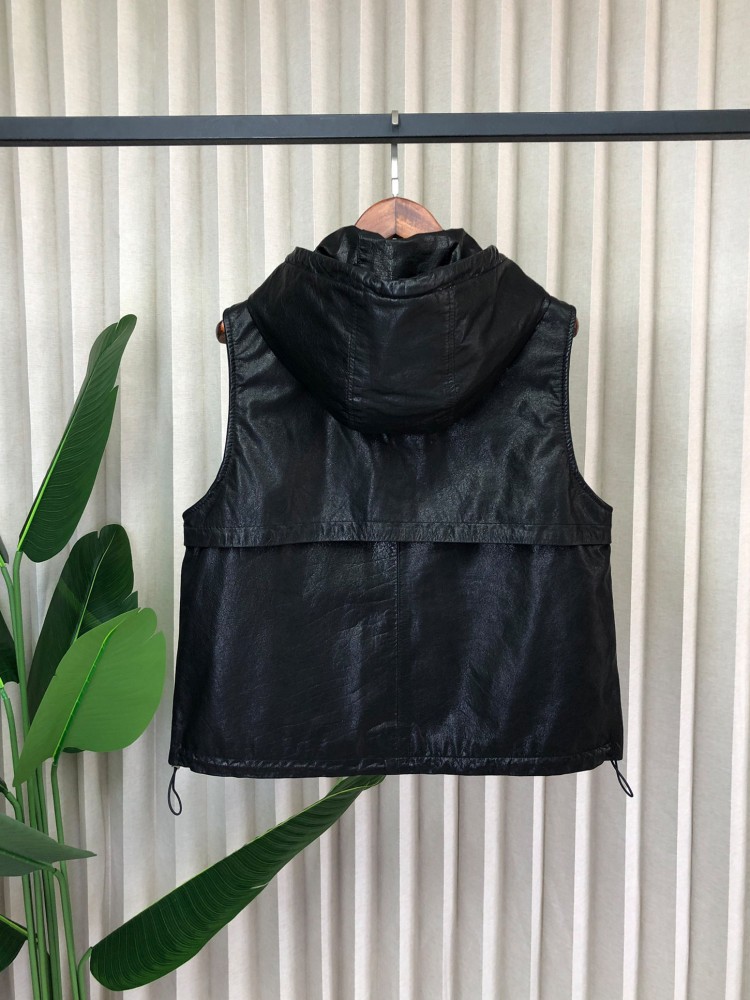 여성 캐주얼 천연 가죽 후드 조끼 여성용 오토바이 오일 - Leather Work Jacket With Hood 리뷰 및 가격
