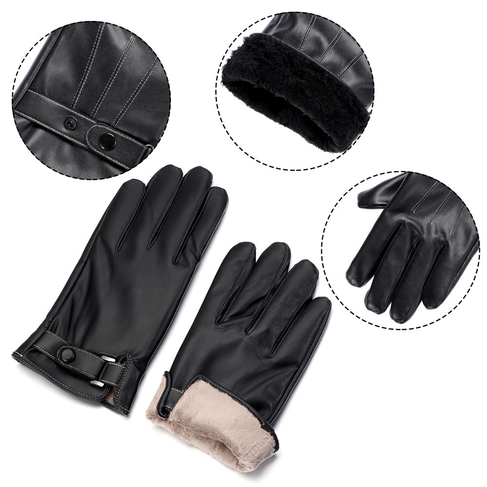 남성용 양털 열 가죽 장갑, 따뜻한 터치 스크린 방풍  - Leather Work Winter Gloves 리뷰 및 가격