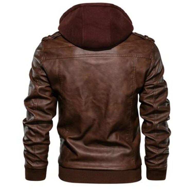 남성 후드 코트 PU 재킷 지퍼 슬림핏 코트 지퍼 작업 - Leather Work Jacket With Hood 리뷰 및 가격