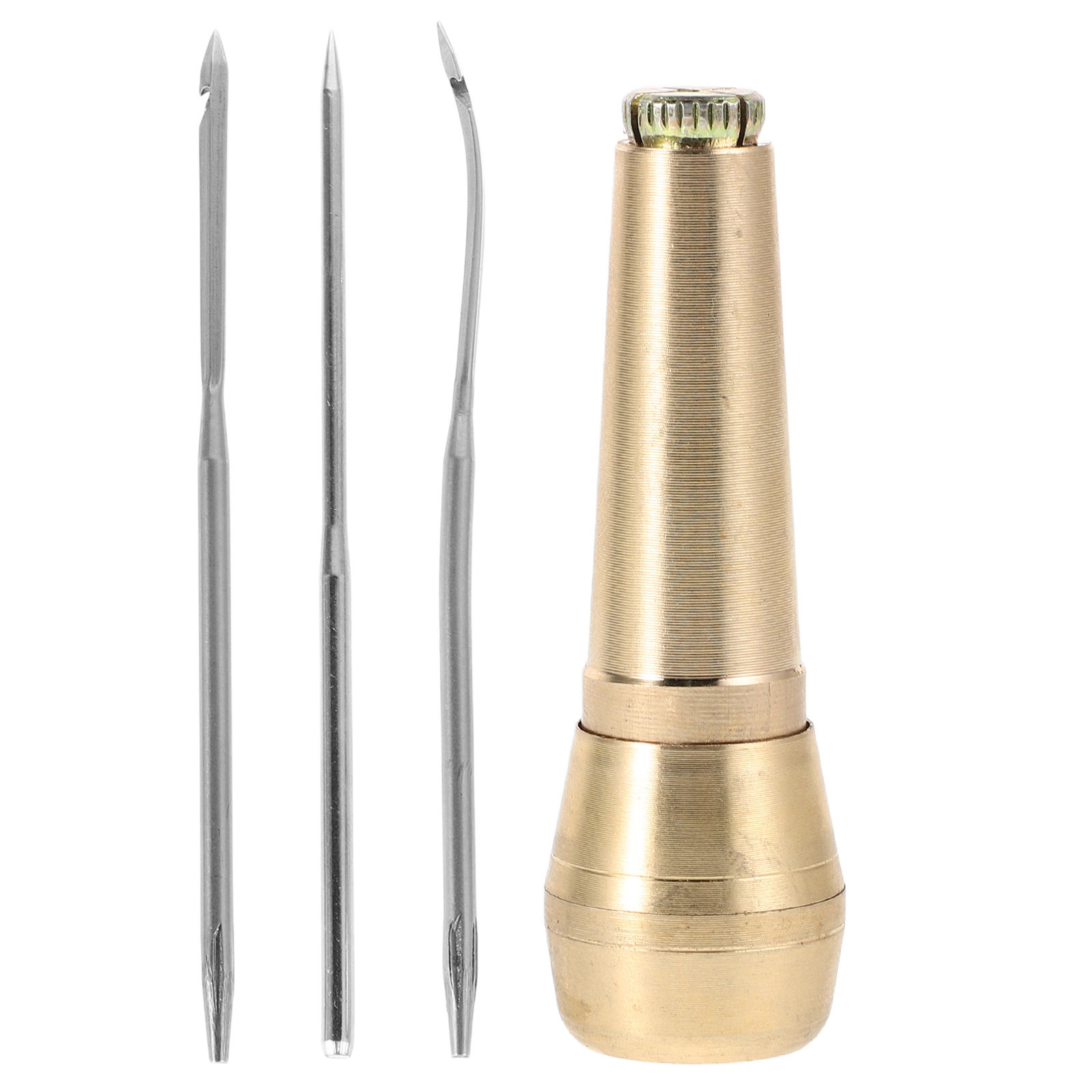 1세트 튼튼한 황동 손잡이가 있는 훅형 아울 바늘, 신 - Leatherwork Hand Sewing Needles 리뷰 및 가격