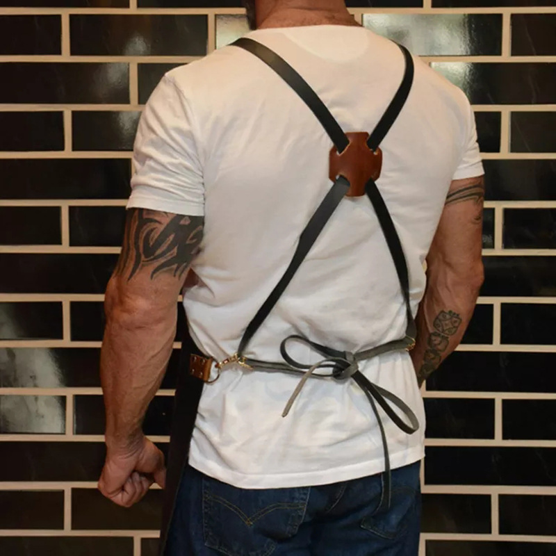 야외용 PU 가죽 앞치마 야외 바베큐 맥주병 커버 다기 - Leatherwork Apron 리뷰 및 가격