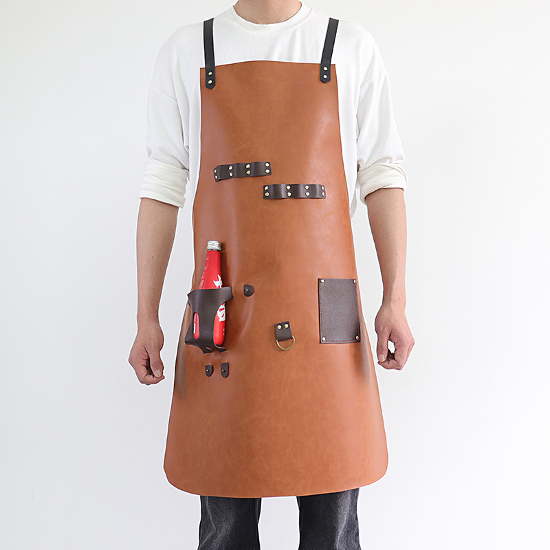 야외용 PU 가죽 앞치마 야외 바베큐 맥주병 커버 다기 - Leatherwork Apron 리뷰 및 가격
