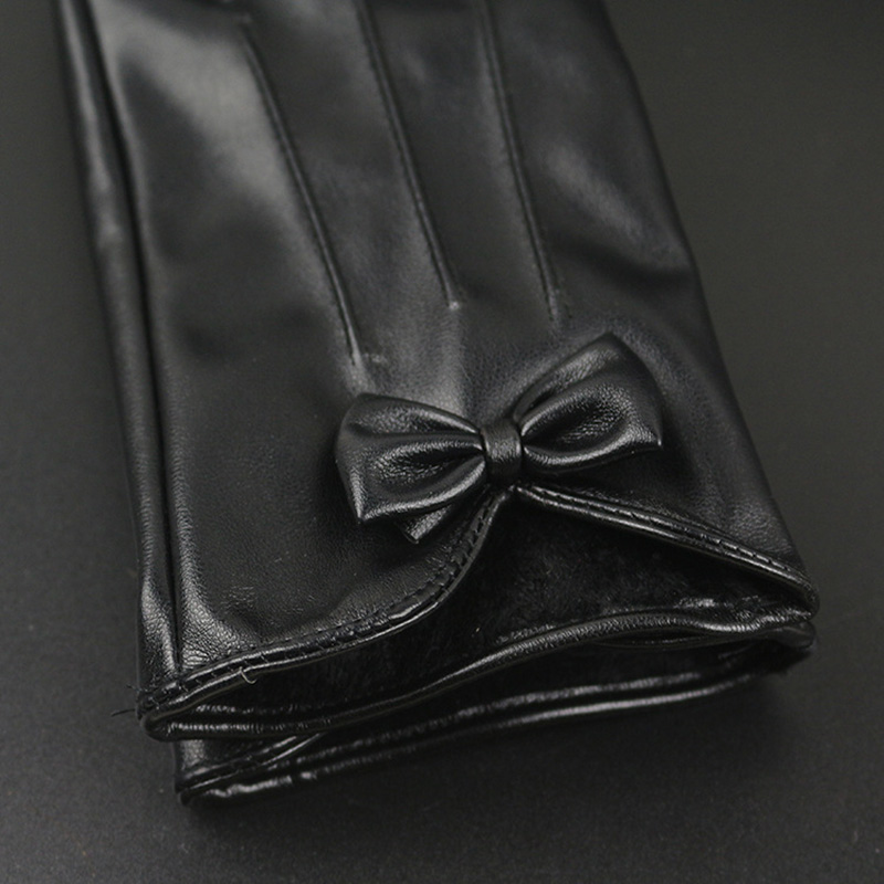 고품질 가죽 여성 패션 따뜻한 블랙 보우 사이클링 장갑 - Leather Work Winter Gloves 리뷰 및 가격
