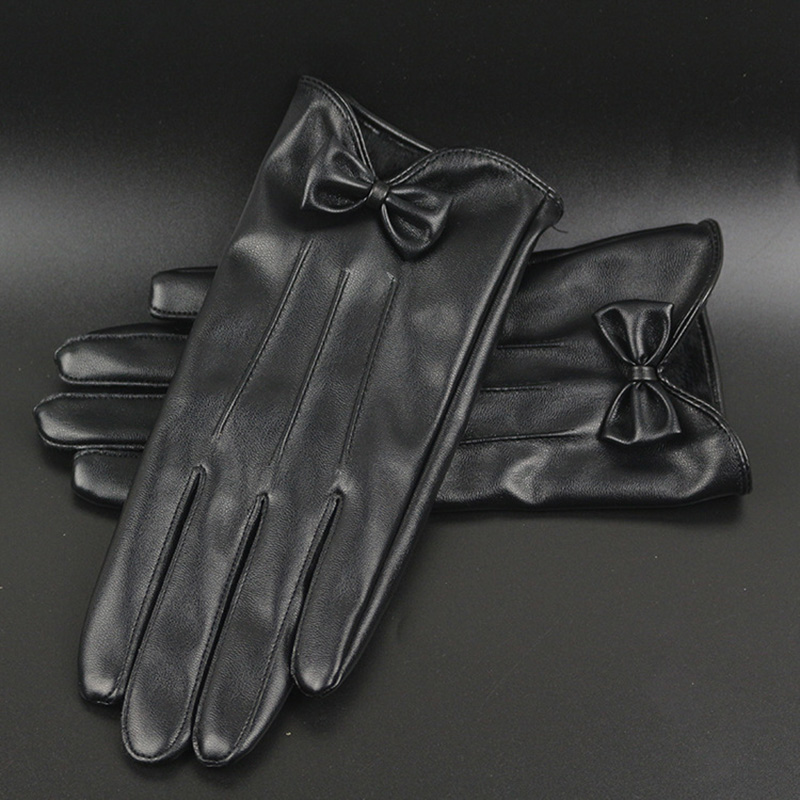 고품질 가죽 여성 패션 따뜻한 블랙 보우 사이클링 장갑 - Leather Work Winter Gloves 리뷰 및 가격