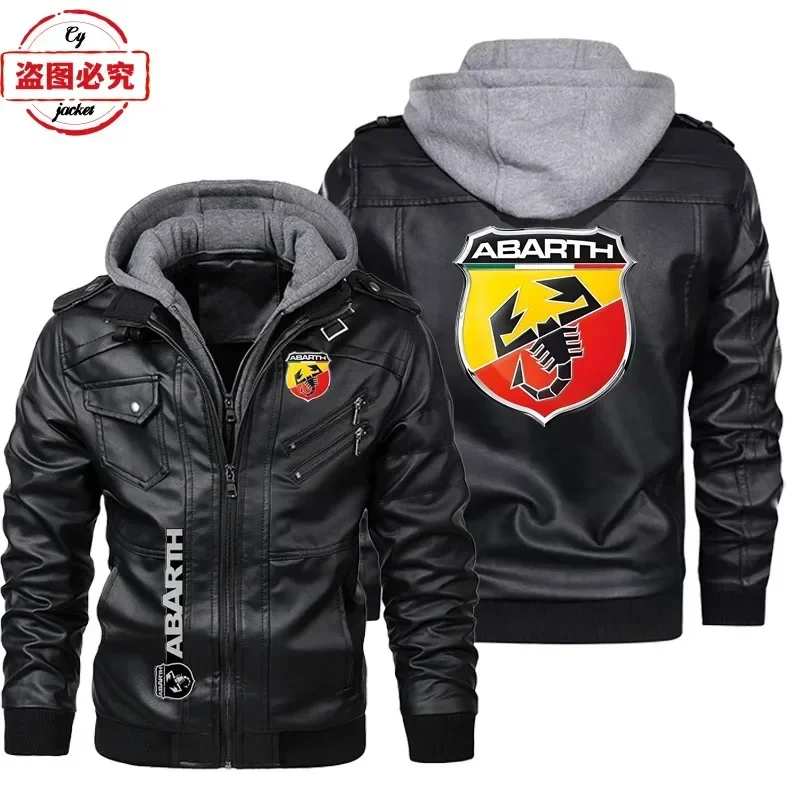 유럽 사이즈 가죽 재킷 ABARTH 자동차 로고 레트로 - Leather Work Jacket With Hood 리뷰 및 가격