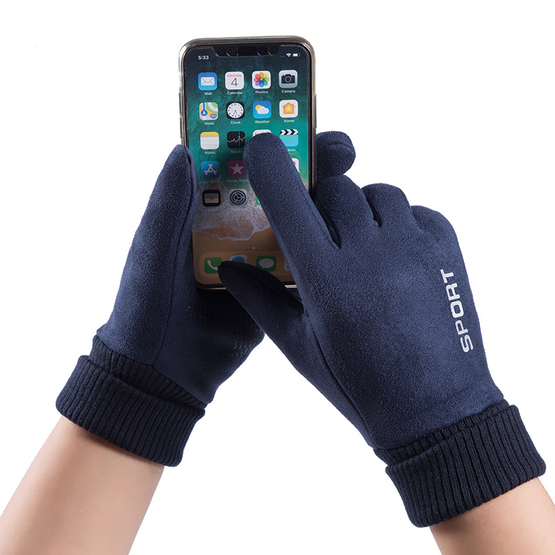 남성 겨울 스웨이드 가죽 플러시 두꺼운 반 손가락 터치 - Leather Work Winter Gloves 리뷰 및 가격