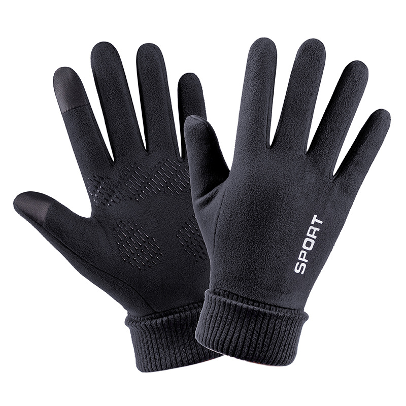 남성 겨울 스웨이드 가죽 플러시 두꺼운 반 손가락 터치 - Leather Work Winter Gloves 리뷰 및 가격