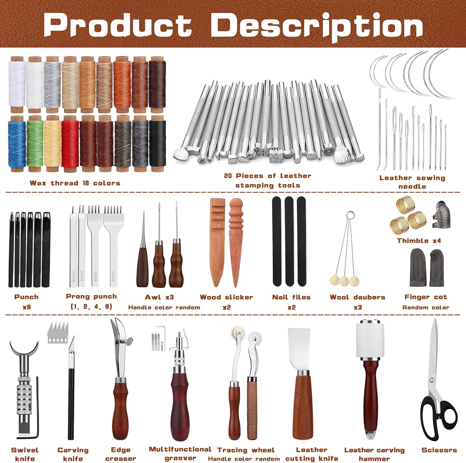 가죽 공예 도구 세트, 맞춤형 보관 가방 포함, 조각, - Leatherwork Essentials 리뷰 및 가격
